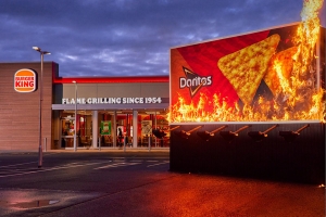 Burger King Doritos flaming billboard